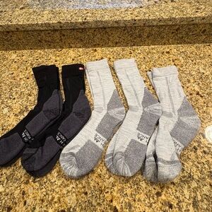 Danish Endurance Merino Wool Blend Hiking Socks Gray Black Lot 5 Pair Women’s